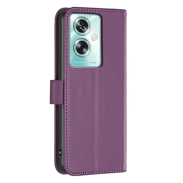 BINFEN COLOR BF17 For Oppo A79 5G / A2 5G Shockproof PU Leather Phone Case Stand Mobile Phone Cover - Dark Purple