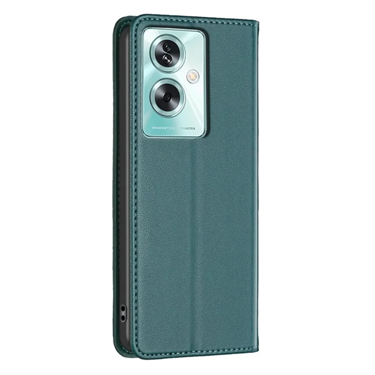 BINFEN COLOR BF18 For Oppo A79 5G / A2 5G Case Flip PU Leather Folio Cell Phone Cover with Card Slots - Green