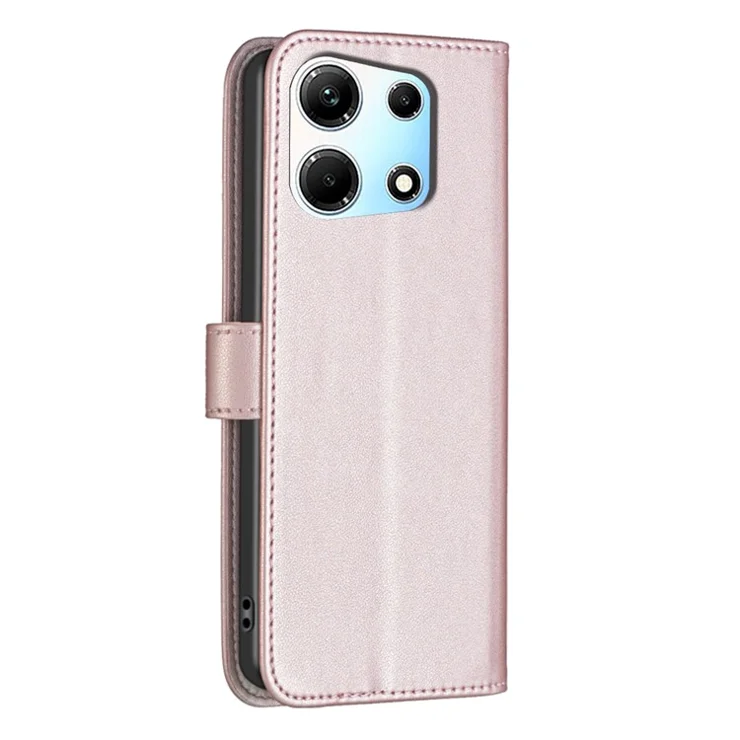 BINFEN COLOR BF17 For Infinix Zero 30 5G Folio Phone Case PU Leather Wallet Flip Cover - Rose Gold