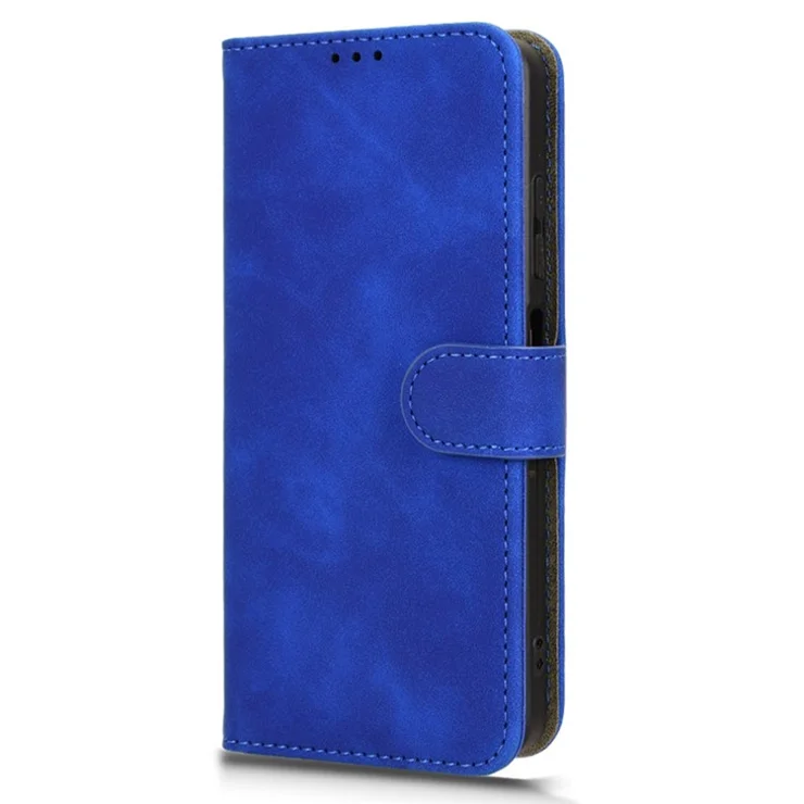 For TECNO Pop 8 Case Skin-Touch Stand Leather Phone Wallet Cover - Blue