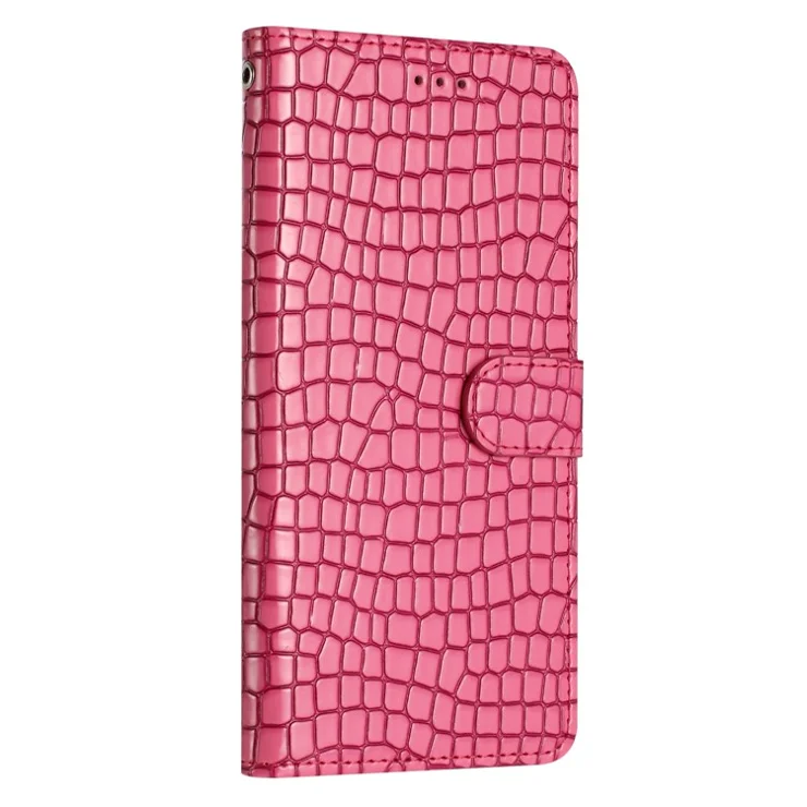 For Honor 90 Pro Case Crocodile Texture Phone Shell Leather Wallet Cover with Strap - Rose