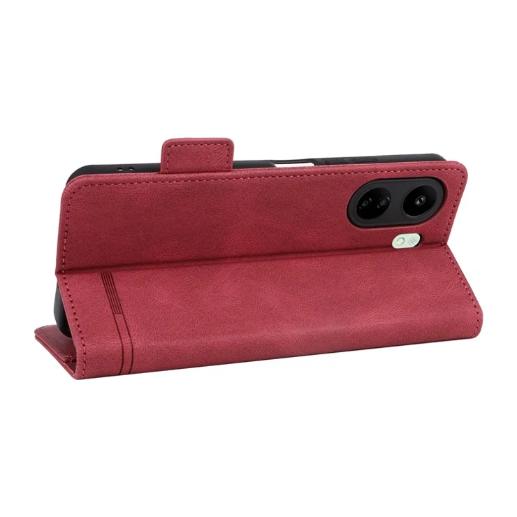 For Xiaomi Redmi 13C 4G / Poco C65 4G Case Hardware Decor PU Leather Flip Phone Wallet Cover - Rose