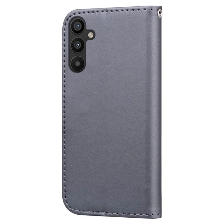 For Samsung Galaxy A34 5G Cartoon Animal Pattern Anti-drop Cell Phone Cases Leather Cover - Grey