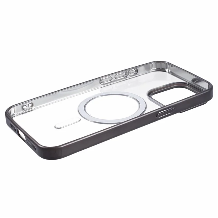 For iPhone 14 Pro Max Magnetic Case Compatible with MagSafe Electroplating TPU Cover - Black