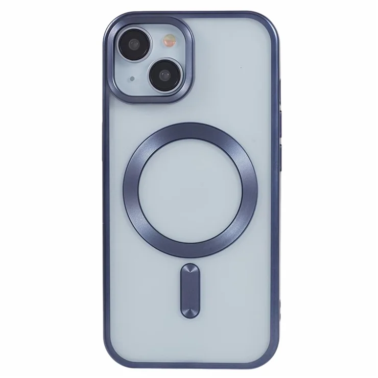 For iPhone 14 Matte TPU Case Compatible with MagSafe Magnetic Phone Cover - Dark Blue