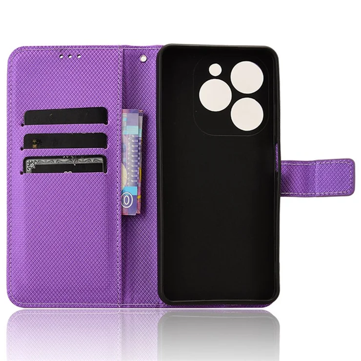For Infinix Smart 8 4G X6525 / Smart 8 HD 4G Phone Case PU Leather Wallet Magnetic Cell Phone Cover - Purple