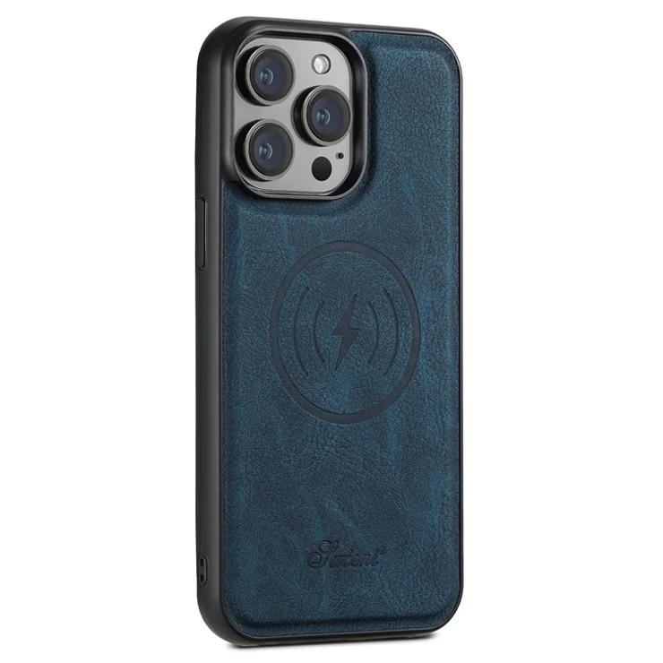 SUTENI H16 For iPhone 13 Pro 6.1 inch Cell Phone Cases Magnetic PU Leather Kickstand Protective Shell - Blue