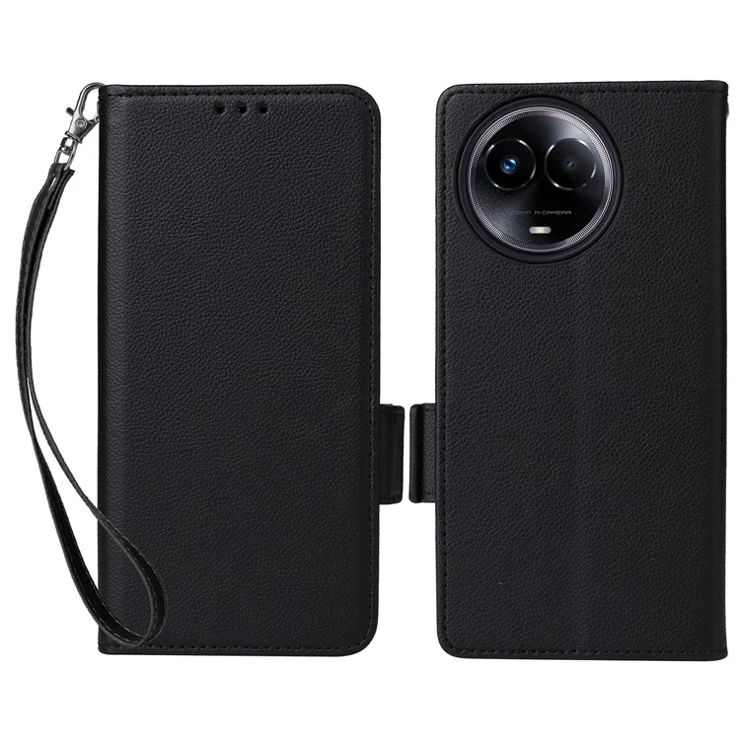 For Realme 11 5G (Global) / 11x 5G Phone Case Wallet Stand Feature PU Leather Cover - Black