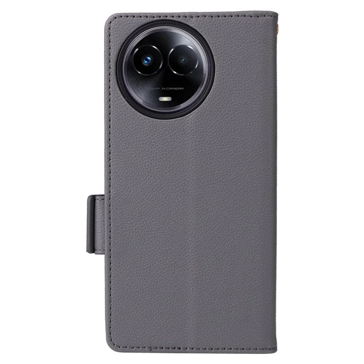 For Realme 11 5G (Global) / 11x 5G Phone Case Wallet Stand Feature PU Leather Cover - Grey