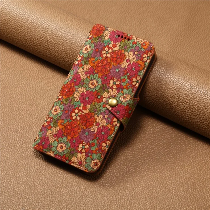 For Samsung Galaxy S24 Case Flip Flower Printing PU Leather+TPU Phone Stand Cover - Summer
