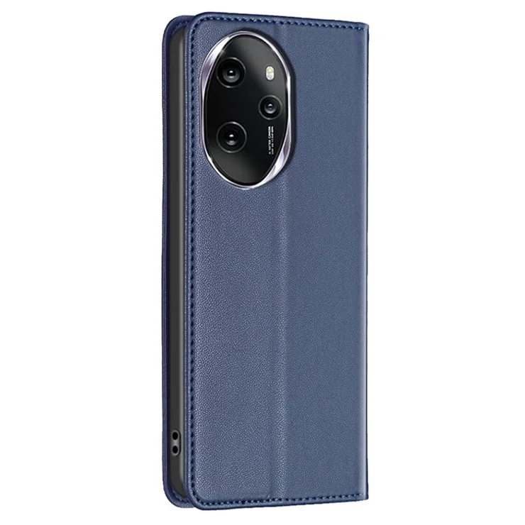 BINFEN COLOR BF18 For Honor 100 Pro 5G Cover Card Holder Leather Stand Cell Phone Case - Blue