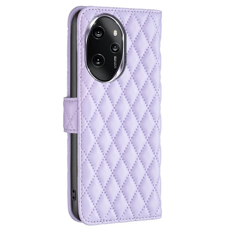 BINFEN COLOR BF Style-14 For Honor 100 Pro 5G Case Imprinted Leather Wallet Phone Cover - Purple
