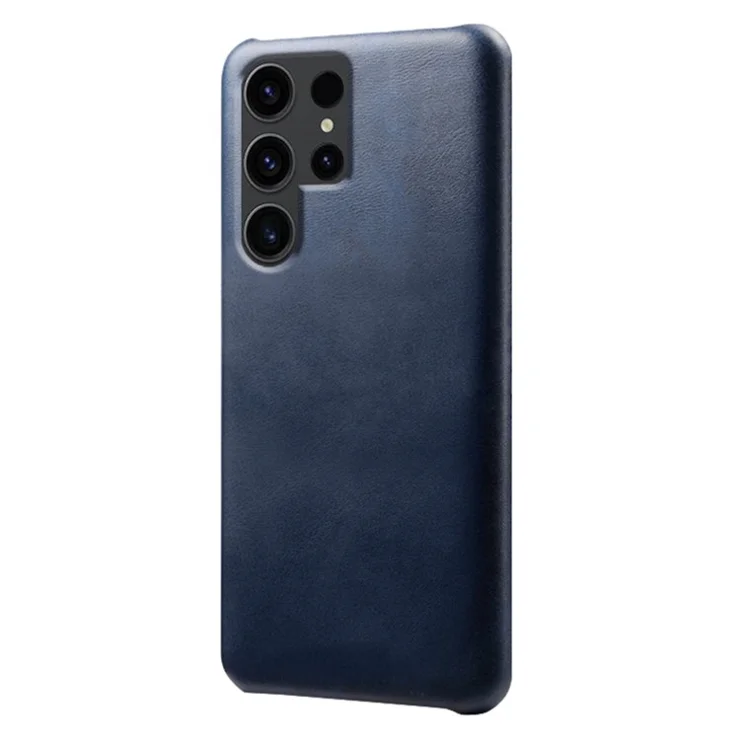 For Samsung Galaxy S24 Ultra Phone Case PU Leather + PC Cover Calf Texture Phone Shell - Blue