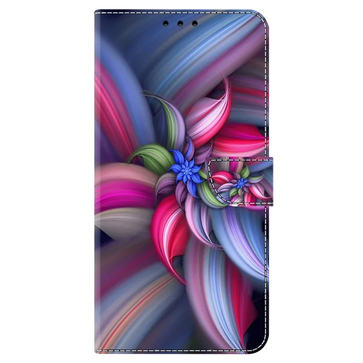 For Honor Magic5 Pro Leather Case 3D Pattern Printing Stand Phone Cover - Colorful Flowers