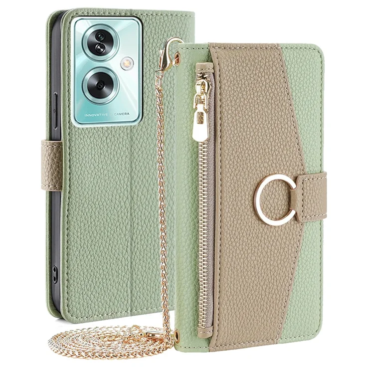 VQWQ Cover per Oppo A78 5G, Custodia a Portafoglio in Pelle PU Brillare Girasole Slot per Schede Libro Supporto Cordino Chiusura Magnetica Flip Cavalletto Case per Maschio Donna -[TYH]-Green-T