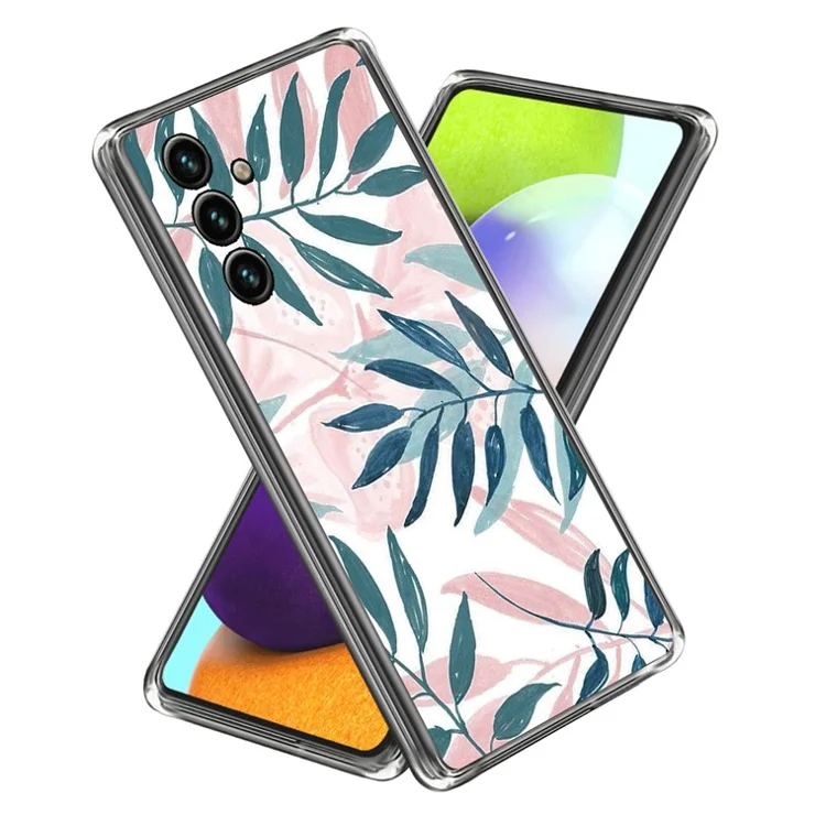 For Samsung Galaxy A15 5G Phone Case Pattern Printing IMD Soft TPU Cover - Leaves