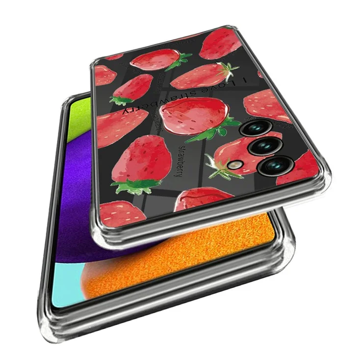 For Samsung Galaxy A15 5G TPU Case Pattern Printing Protective Back Cover - Strawberry