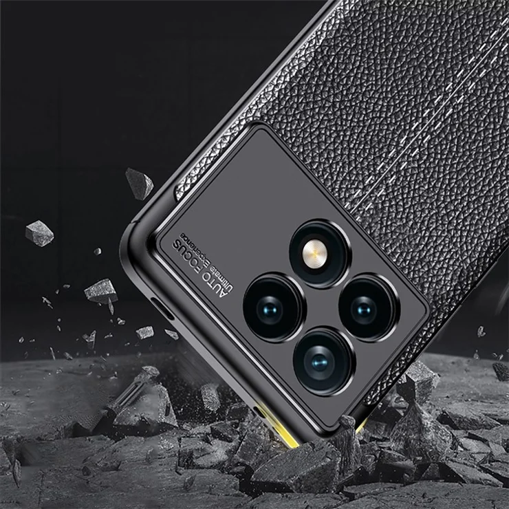 For Xiaomi Redmi K70E 5G / Poco X6 Pro 5G TPU Case Shock Absorbing Litchi Texture Back Cover - Blue