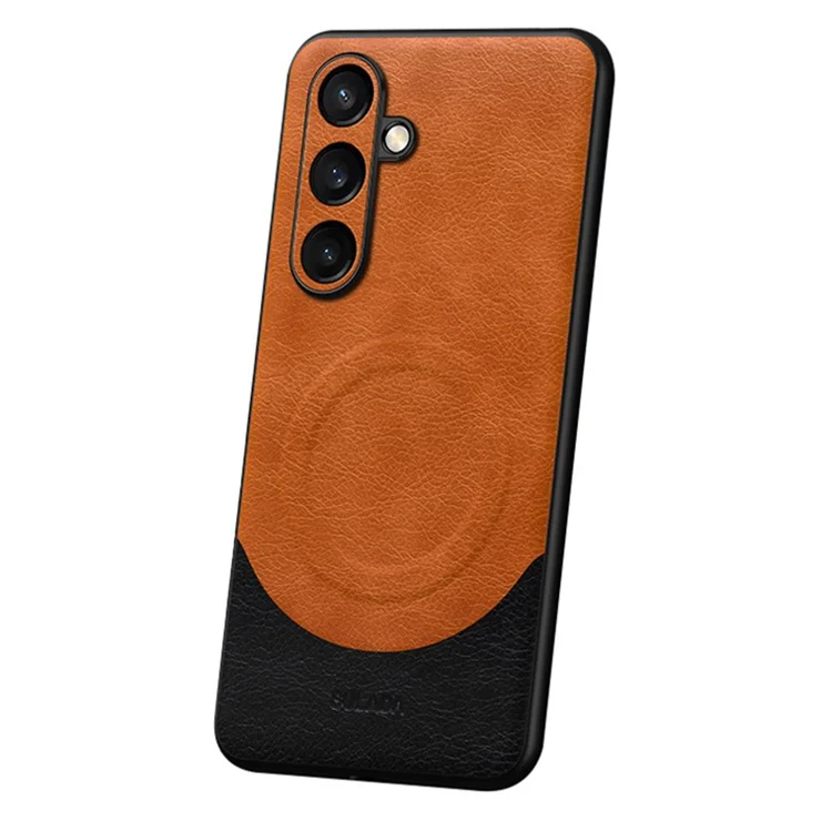 SULADA Magnetic Series for Samsung Galaxy S24 Cover Non-Slip Grip Shockproof Phone Back Case - Orange