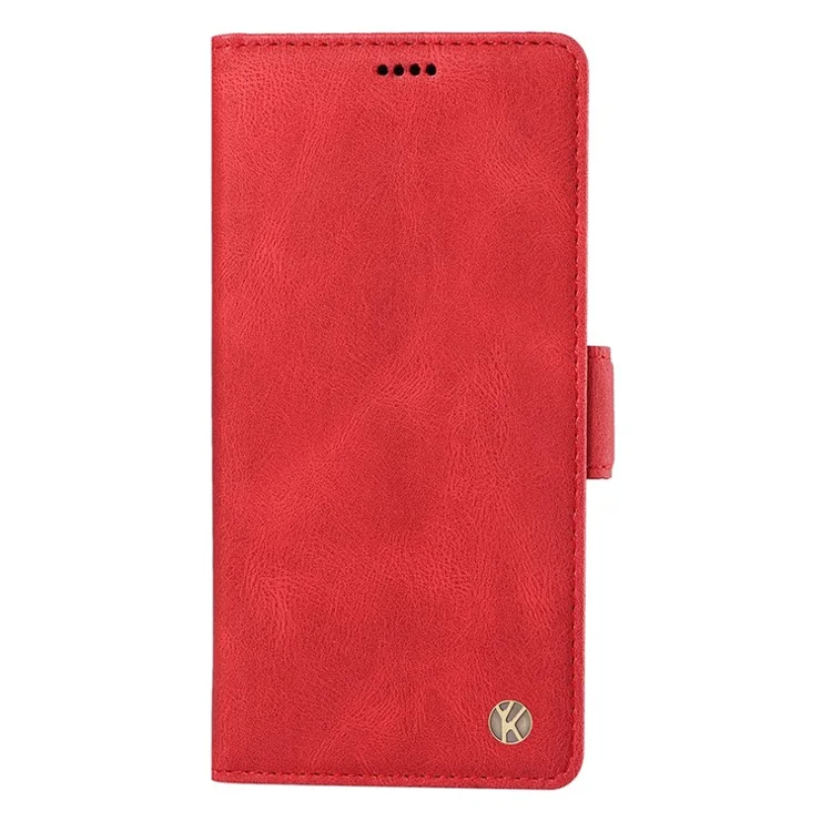 YIKATU YK-005 For Samsung Galaxy A25 5G (Global) (161.0 x 76.5 x 8.3mm) Case Folio Leather Wallet Phone Cover - Red