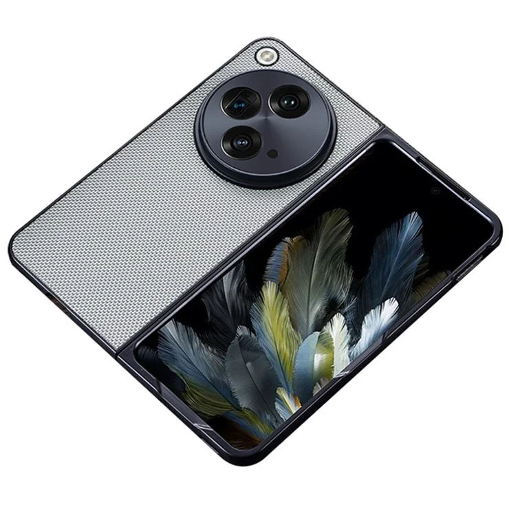 For OnePlus Open Back Case Anti-fingerprint Nylon TPU Phone Protective Cover - Grey