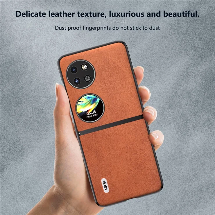 ABEEL For Huawei Pocket 2 Phone Case PU Leather+PC Anti-Scratch Cover - Brown