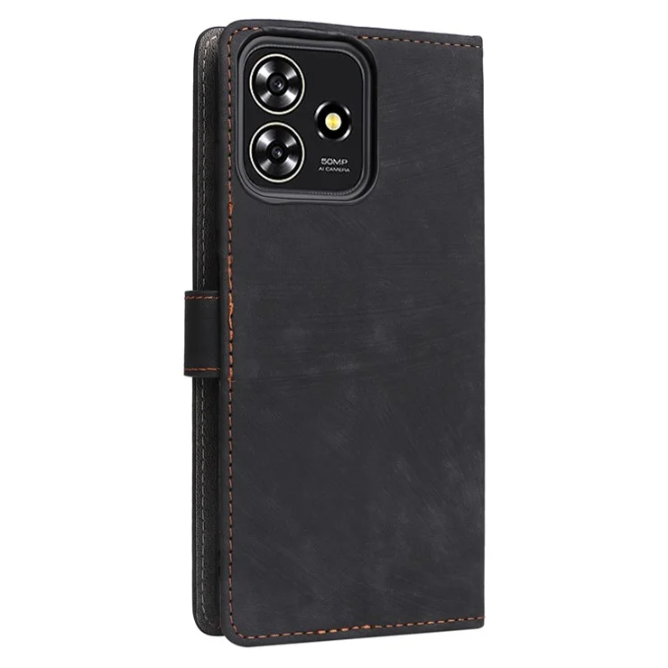 For ZTE Blade A73 4G / Blade V50 Smart / Blade V50 Desig 4G / Axon 50 Lite Case RFID Blocking Leather Wallet Phone Cover - Black