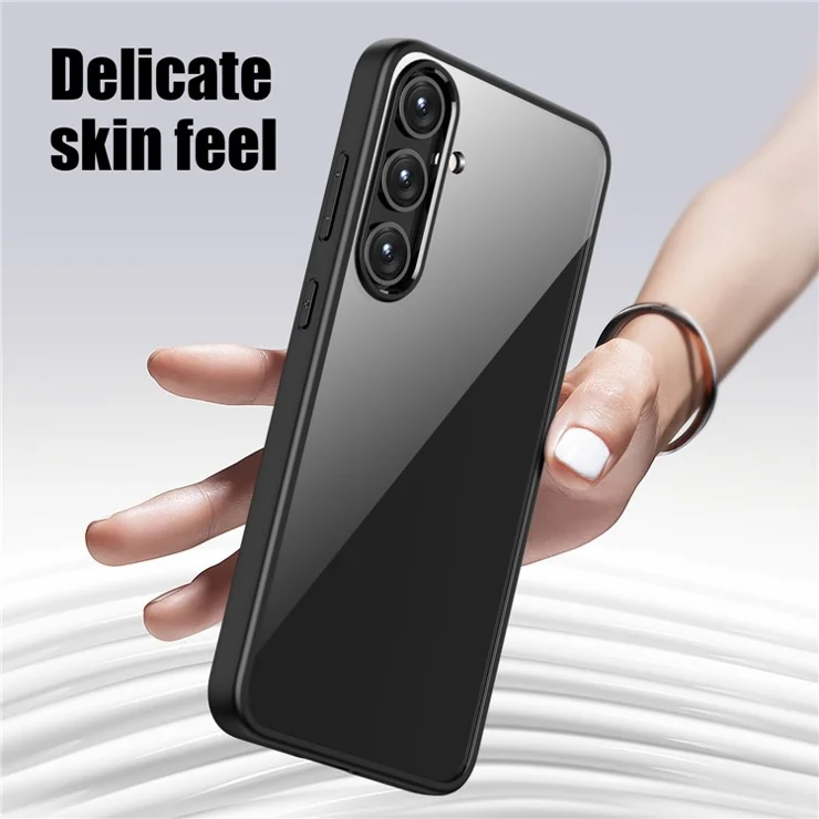 For Samsung Galaxy S24+ Case Crystal Clear Hard PC+Soft TPU Phone Cover - Wine Red