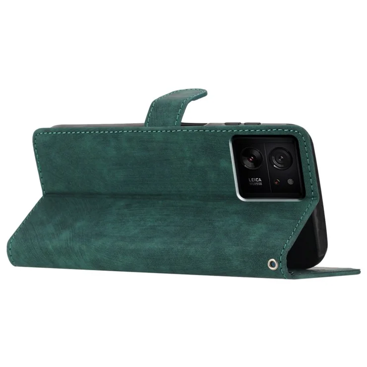 For Xiaomi 13T / 13T Pro / Redmi K60 Ultra Magnetic Case Leather Wallet Phone Stand Cover - Green
