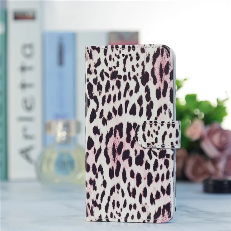 For Xiaomi Redmi 13C 4G / Poco C65 4G Case Leather Pattern Printing Stand Protective Cover - Leopard