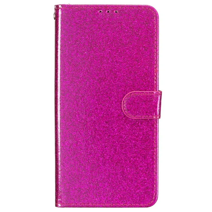 For Xiaomi Redmi 13C 4G / Poco C65 4G Case Glittering Leather Wallet Stand Cover - Rose