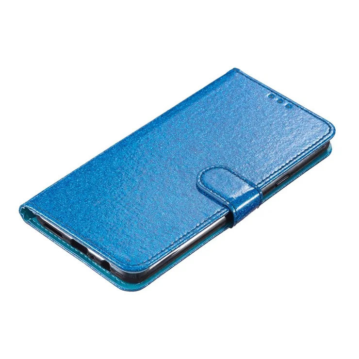 For Xiaomi Redmi 13C 4G / Poco C65 4G Case Glittering Leather Wallet Stand Cover - Blue