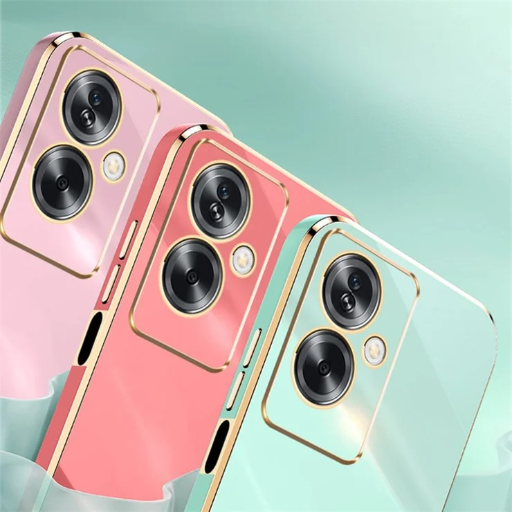 XINLI For Oppo A2 5G / A79 5G Soft TPU Case Electroplating Technology Kickstand Cover - Black