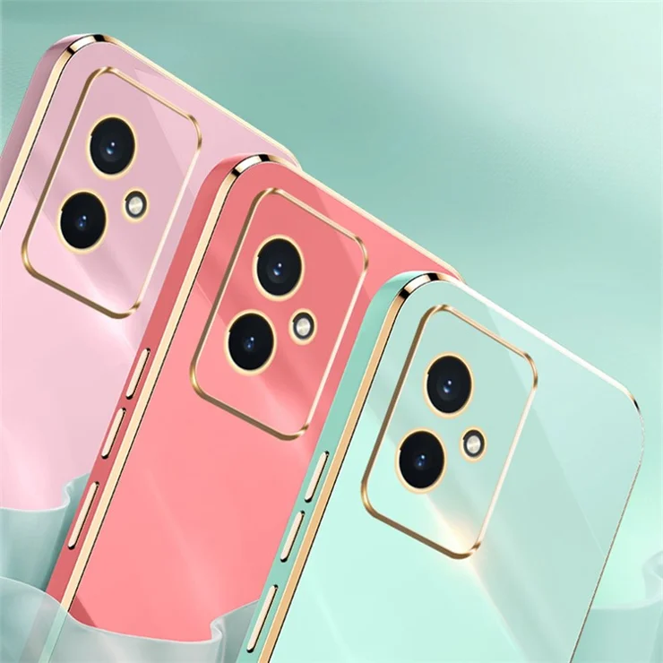 XINLI For Honor 100 5G Phone Case Electroplating Gold Edge Full Camera TPU Protection - Pink