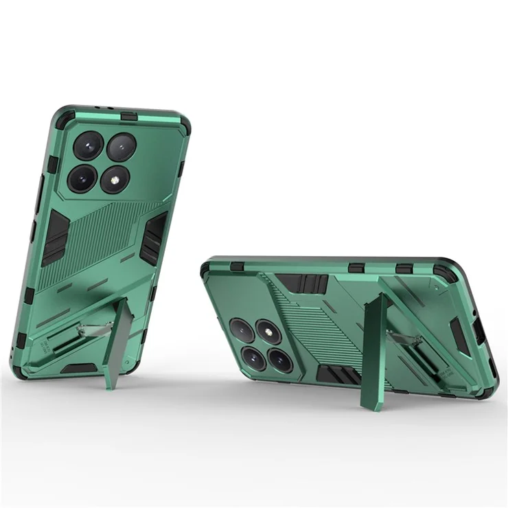 For Xiaomi Poco F6 Pro 5G / Redmi K70 5G / K70 Pro 5G Case TPU+PC Phone Cover Built-In Kickstand - Green