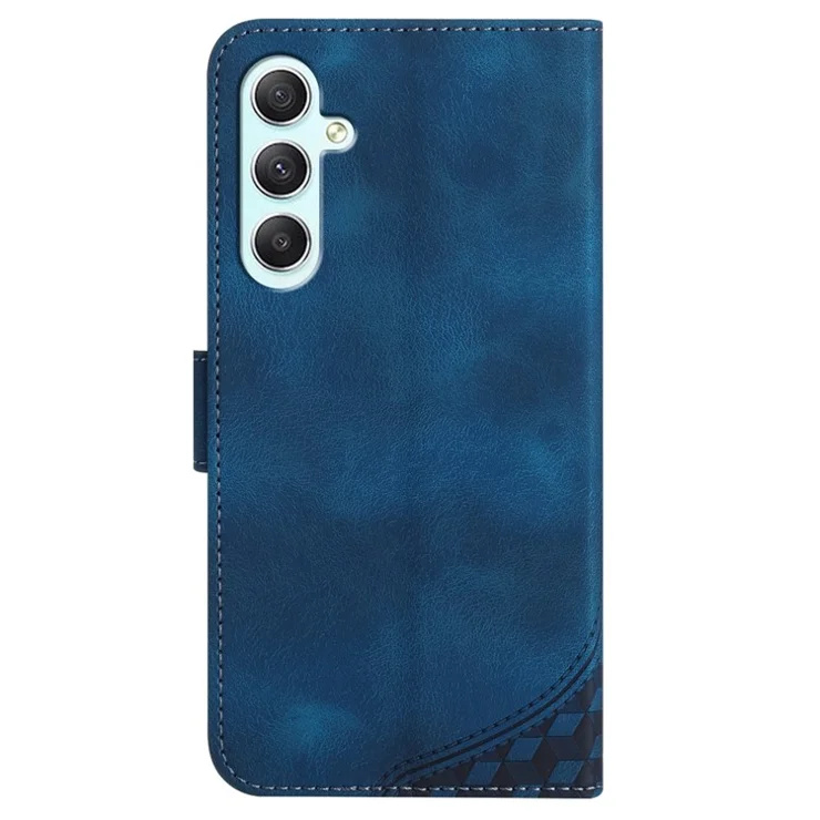 For Samsung Galaxy A35 5G Wallet Case YX0060 Elephant Head Pattern Leather Phone Cover - Sapphire