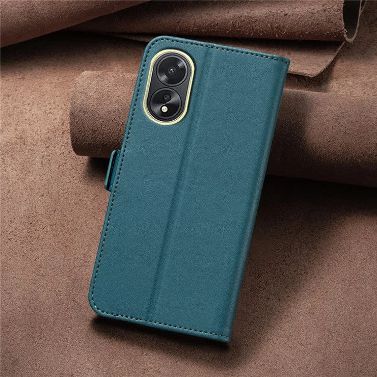 BINFEN COLOR BF31 For Oppo A38 4G / A18 4G Case with Wallet Stand PU Leather Flip Phone Cover - Green