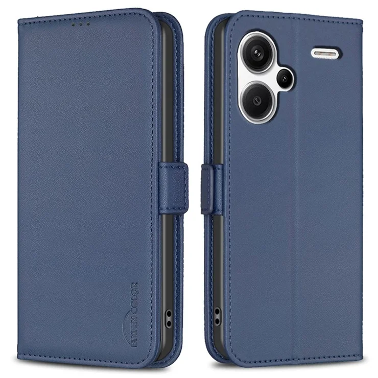 BINFEN COLOR BF31 For Xiaomi Redmi Note 13 Pro+ 5G Case with Wallet Stand PU Leather Flip Phone Cover - Blue