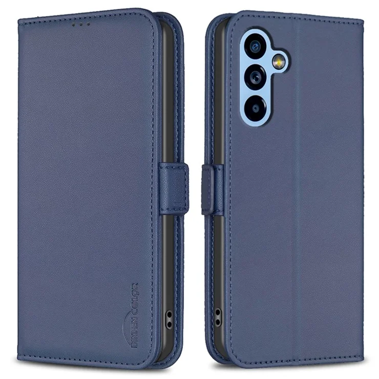 BINFEN COLOR BF31 For Samsung Galaxy A54 5G Case with Wallet Stand PU Leather Flip Phone Cover - Blue