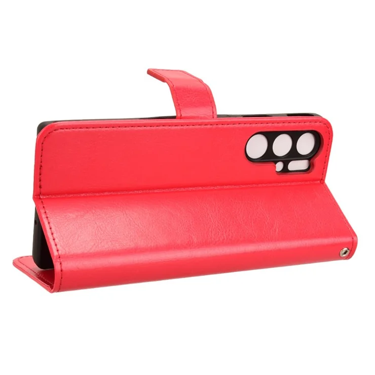 For ZTE nubia Red Magic 9 Pro 5G / 9 Pro+ 5G Wallet Case Crazy Horse Texture Leather Cover - Red