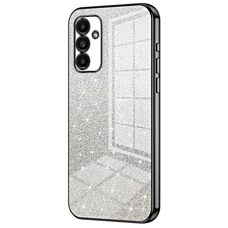 For Samsung Galaxy A13 5G Case Gradient Glitter Electroplated TPU Phone Case - Black