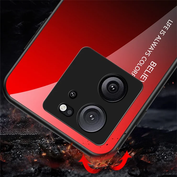 For Xiaomi 13T / 13T Pro / Redmi K60 Ultra Tempered Glass+PC+TPU Phone Case - Gradient Pink Purple