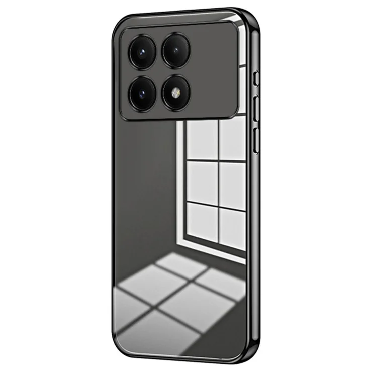 For Xiaomi Redmi K70E 5G / Poco X6 Pro 5G Cell Phone Case Soft TPU Electroplating Precise Lens Cutout Back Cover - Black