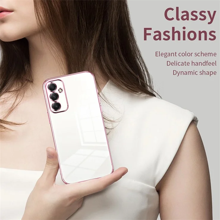 For Samsung Galaxy A34 5G Phone Cover Electroplated Precision Hole TPU Case - Transparent