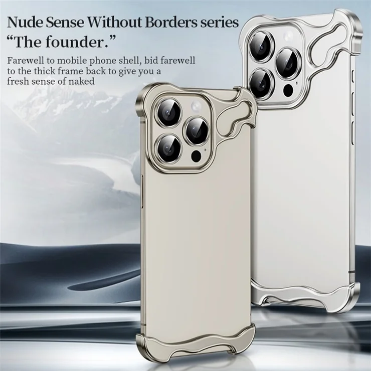 For iPhone 15 Plus Bumper Case Aluminium Alloy Corner Pad Protection - Silver