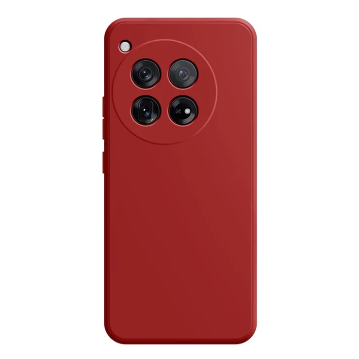 For OnePlus 12 5G Case Straight Edge Shockproof TPU Phone Case - Camellia Red