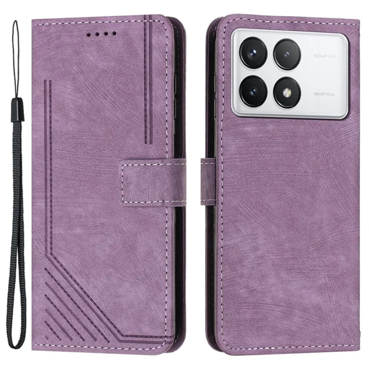 For Xiaomi Poco F6 Pro 5G / Redmi K70 5G / K70 Pro 5G Phone Case Leather Flip Wallet Cover - Purple