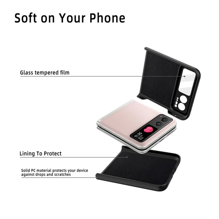 For Motorola Razr 40 5G Kickstand Case Leather+PC Cover with Rear Screen Film - Gold