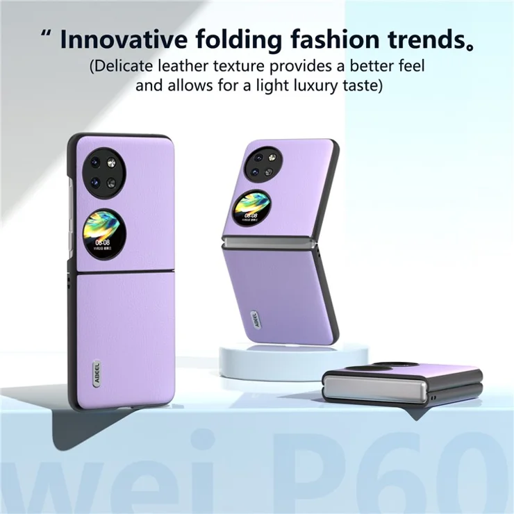 ABEEL For Huawei Pocket 2 Phone Case Ecological Texture Leather+Hard PC Protective Cover - Purple