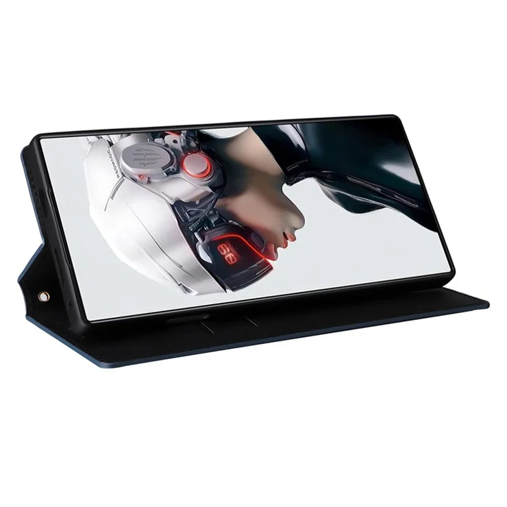 For ZTE nubia Red Magic 9 Pro+ 5G / Red Magic 9 Pro 5G Case Phone Stand Magnetic Phone Cover - Blue